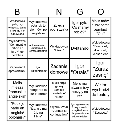 PNJF Bingo Card