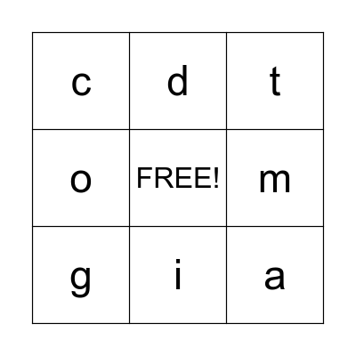 Unit 3 sounds Bingo Card