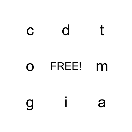 Unit 3 sounds Bingo Card