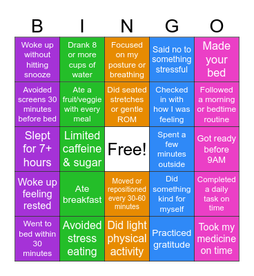 Rhythm of ROUTINE! Bingo Card