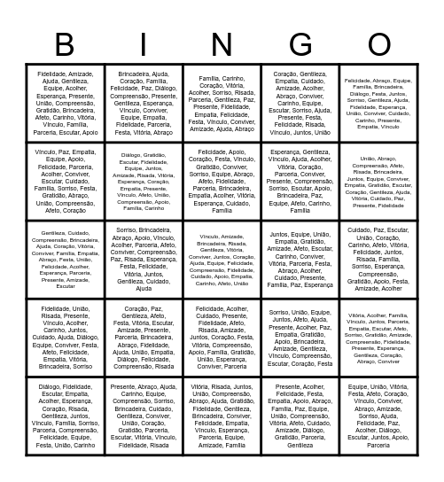 BINGO SCfV Bingo Card