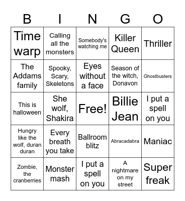 Halloween Bingo Card