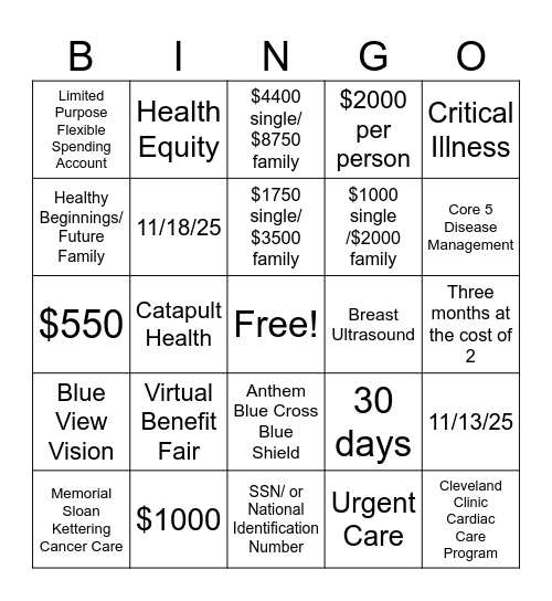 2026 Benefit Bingo Card