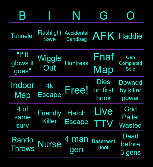 Survivor Bingo Card
