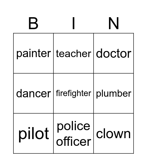 jobs Bingo Card