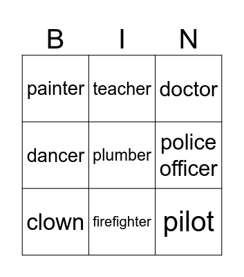 jobs Bingo Card