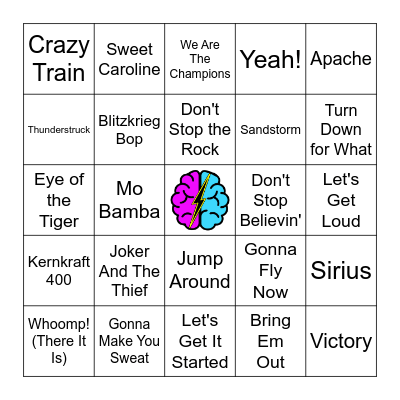 Stadium Songs Bingo Card