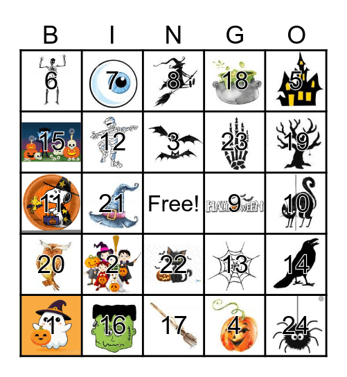 Halloween BINGO Card