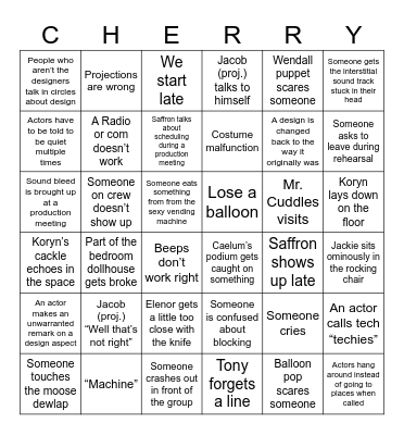 Cherryfield Dress Bingo Card