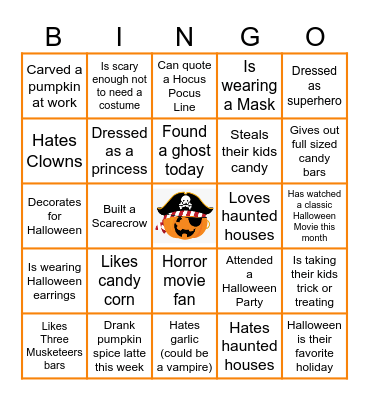Halloween Team Building Bingo Card