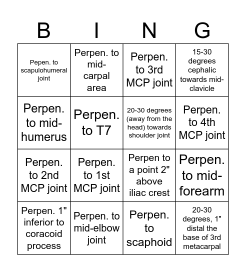 1070 Positioning I Midterm Review: What's the CR? Bingo Card
