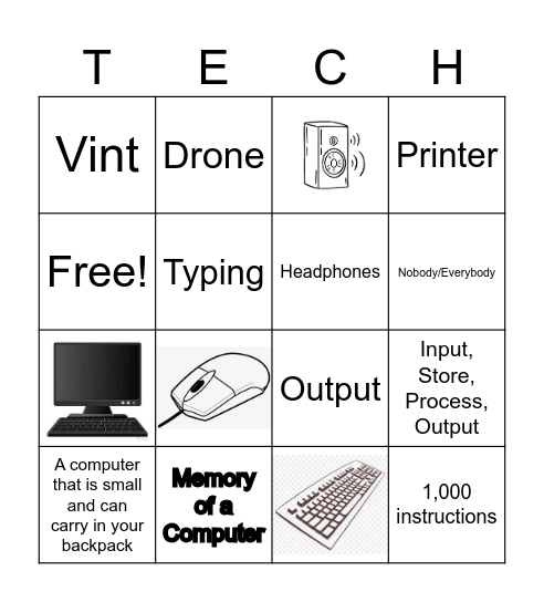 All About Technology Bingo Card
