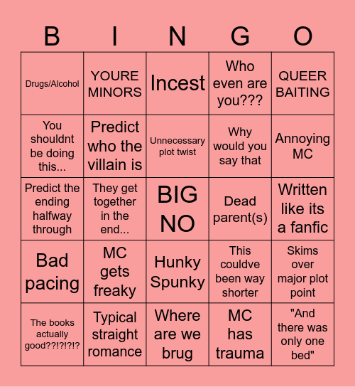Five Survive Bingo Card