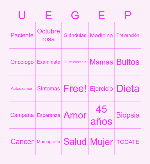 BINGO ROSA Bingo Card