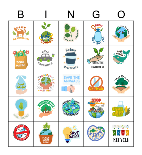Eco Warriors Bingo Card