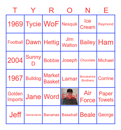 Ty's Trivia Bingo Memorial Game Bingo Card