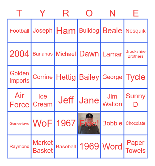 Ty's Trivia Bingo Memorial Game Bingo Card