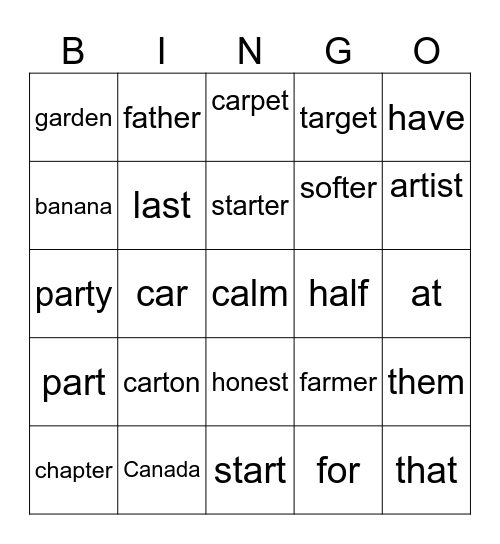 Bingo! Bingo Card