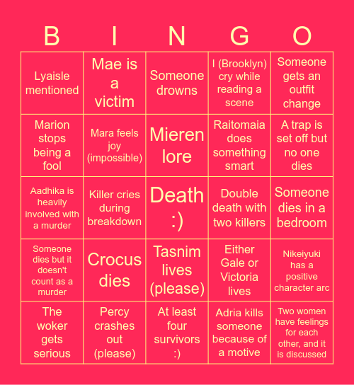 Kte bingo :) Bingo Card