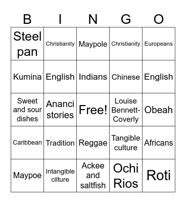 Culture Bingo Card