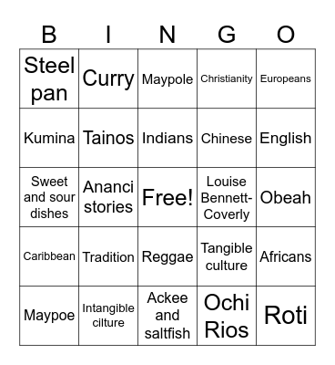 Culture Bingo Card