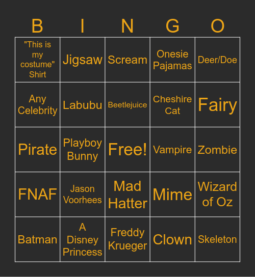 Halloween Bingo 2025 Bingo Card