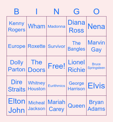 Classic music bingo Card