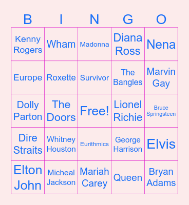 Classic music bingo Card