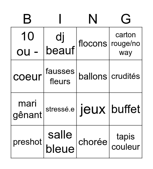 les mariaches Bingo Card