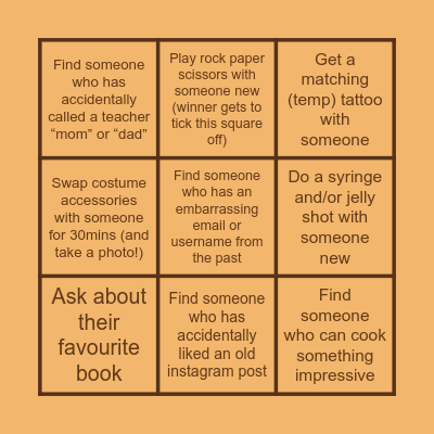 Halloween Bingo Card