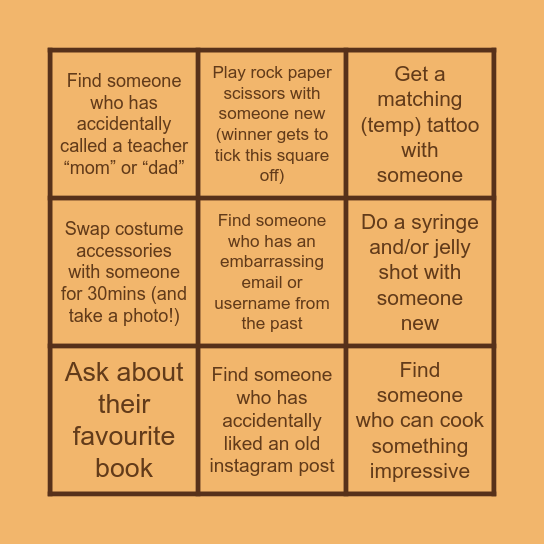 Halloween Bingo Card