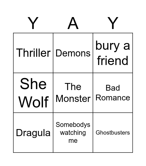 Bingo 21.10 Bingo Card