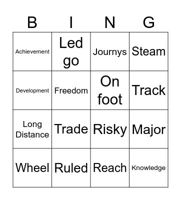 Vocabulary Bingo Card