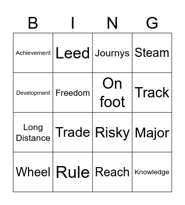 Vocabulary Bingo Card