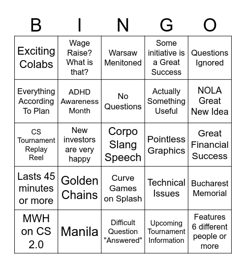 TownHall - October 2025 Edition Bingo Card