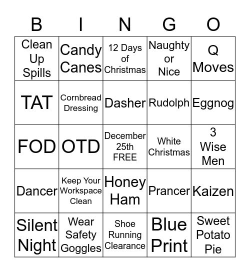 COMPANY BINGO Card