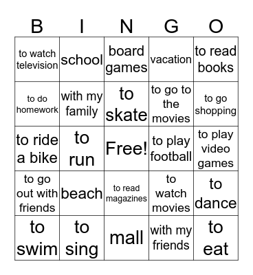 Los Gustos Bingo Card