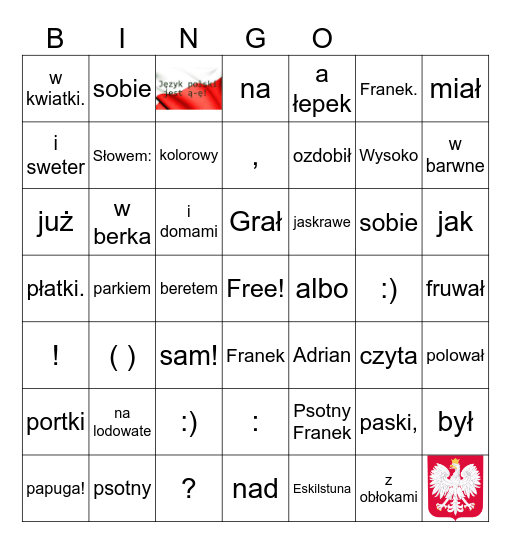 Psotny Franek Bingo Card