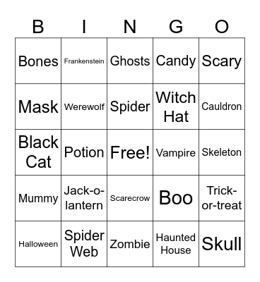 Halloween Bingo Card