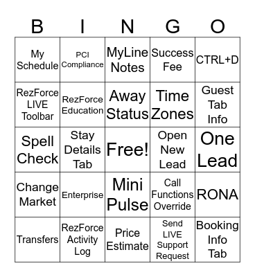 BINGO LIVE! Bingo Card