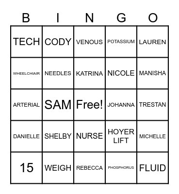 ODYSSEY Bingo Card