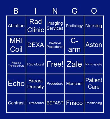 Radiologic Technology Week 2025 Bingo Card
