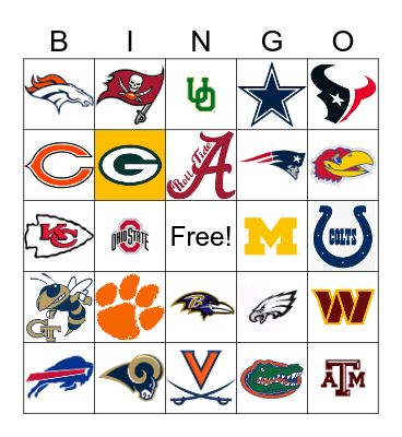 Football Logos Bingo Card