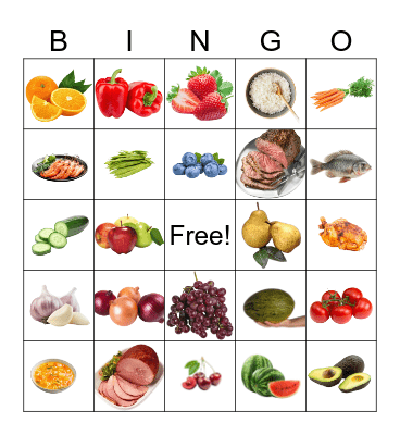 Food Bingo Card