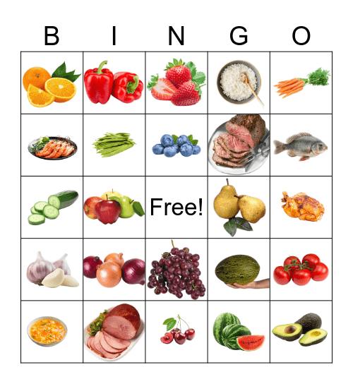 Food Bingo Card