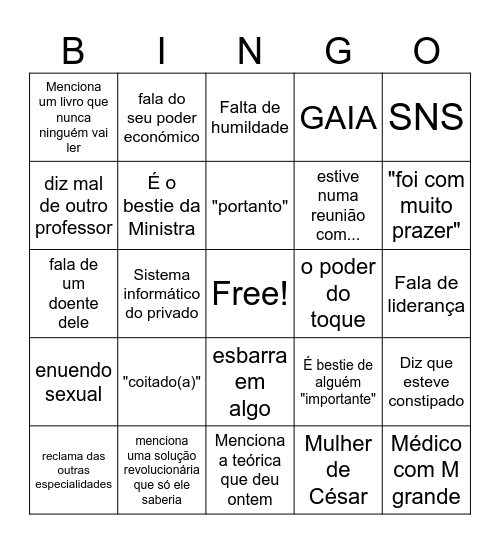 EL BINGO DEL PAULO Bingo Card