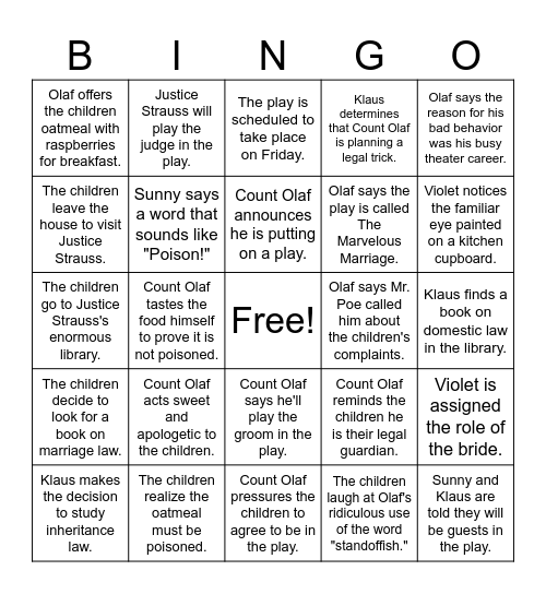 Chapter 6 Bingo Card