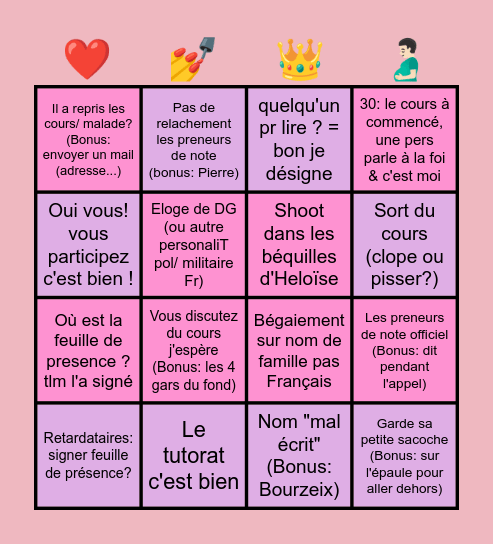 Bingo Etienne (mv) Bingo Card