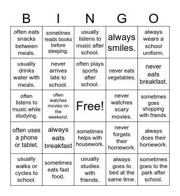 Find someone who... Bingo Card