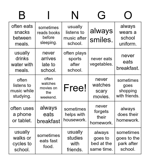 Find someone who... Bingo Card